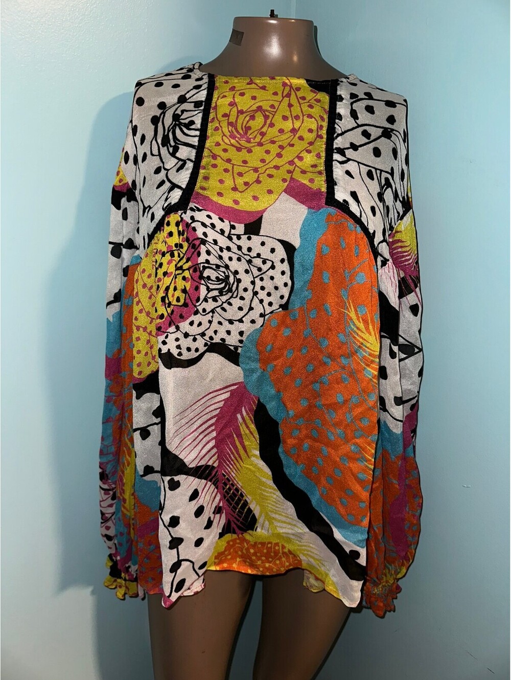 Blank London Anthropologie Colorful Boho Paisley Top L